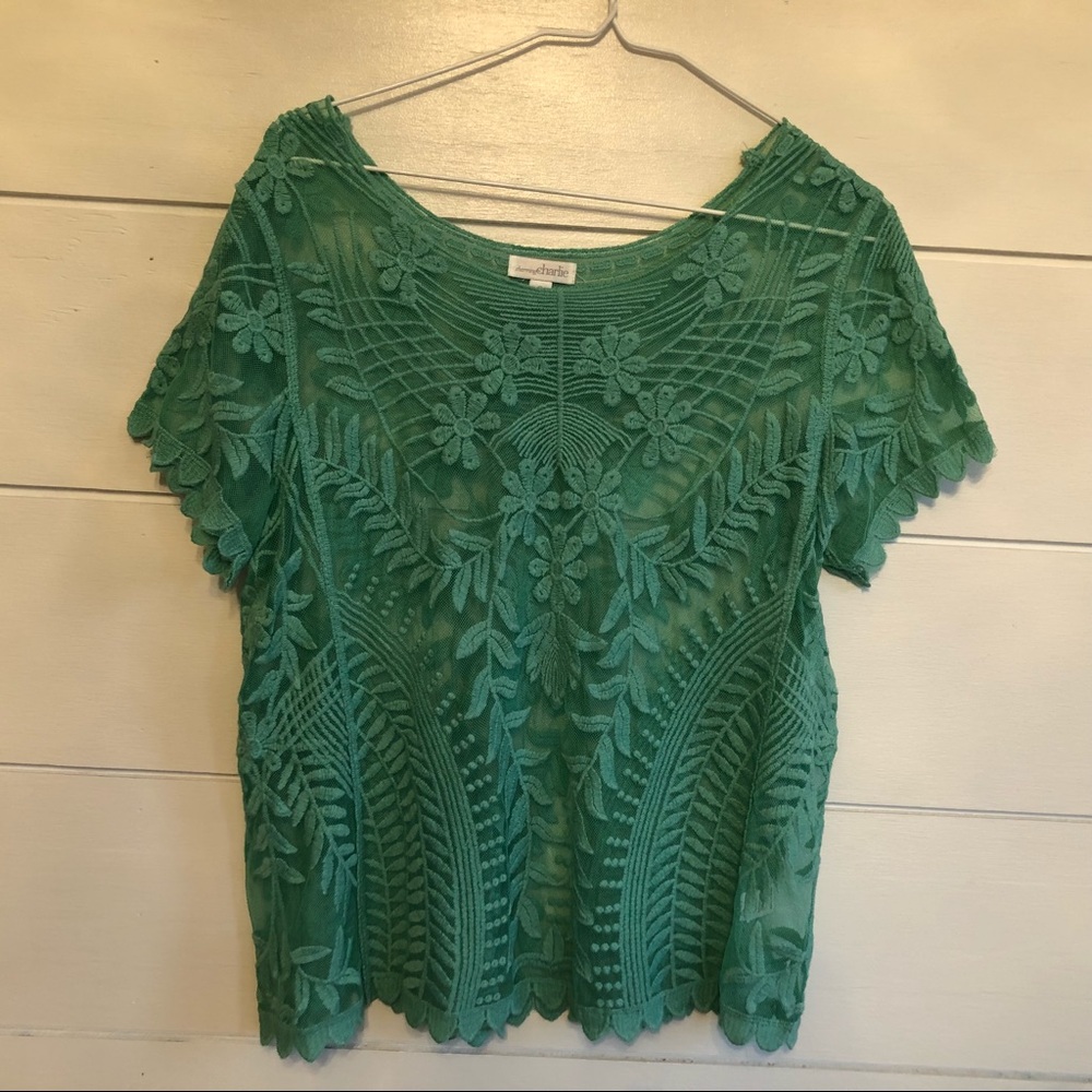 Teal Lace Blouse